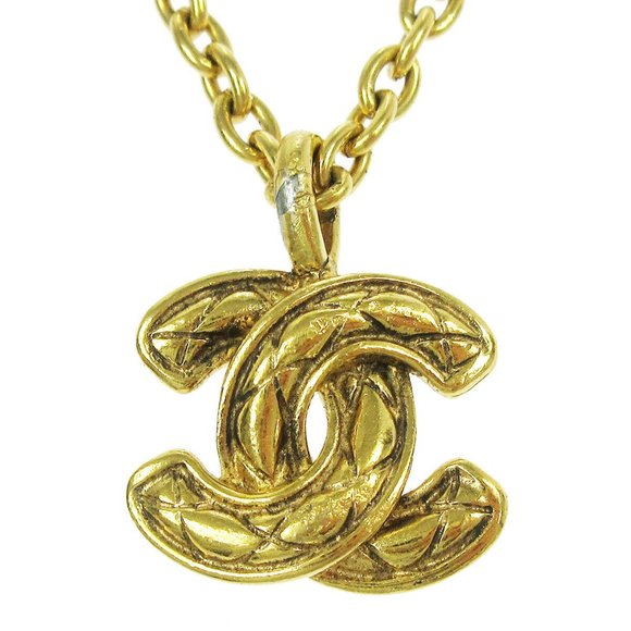CHANEL CC Quilted Logos Charm Gold Chain Pendant - Picture 6 of 6